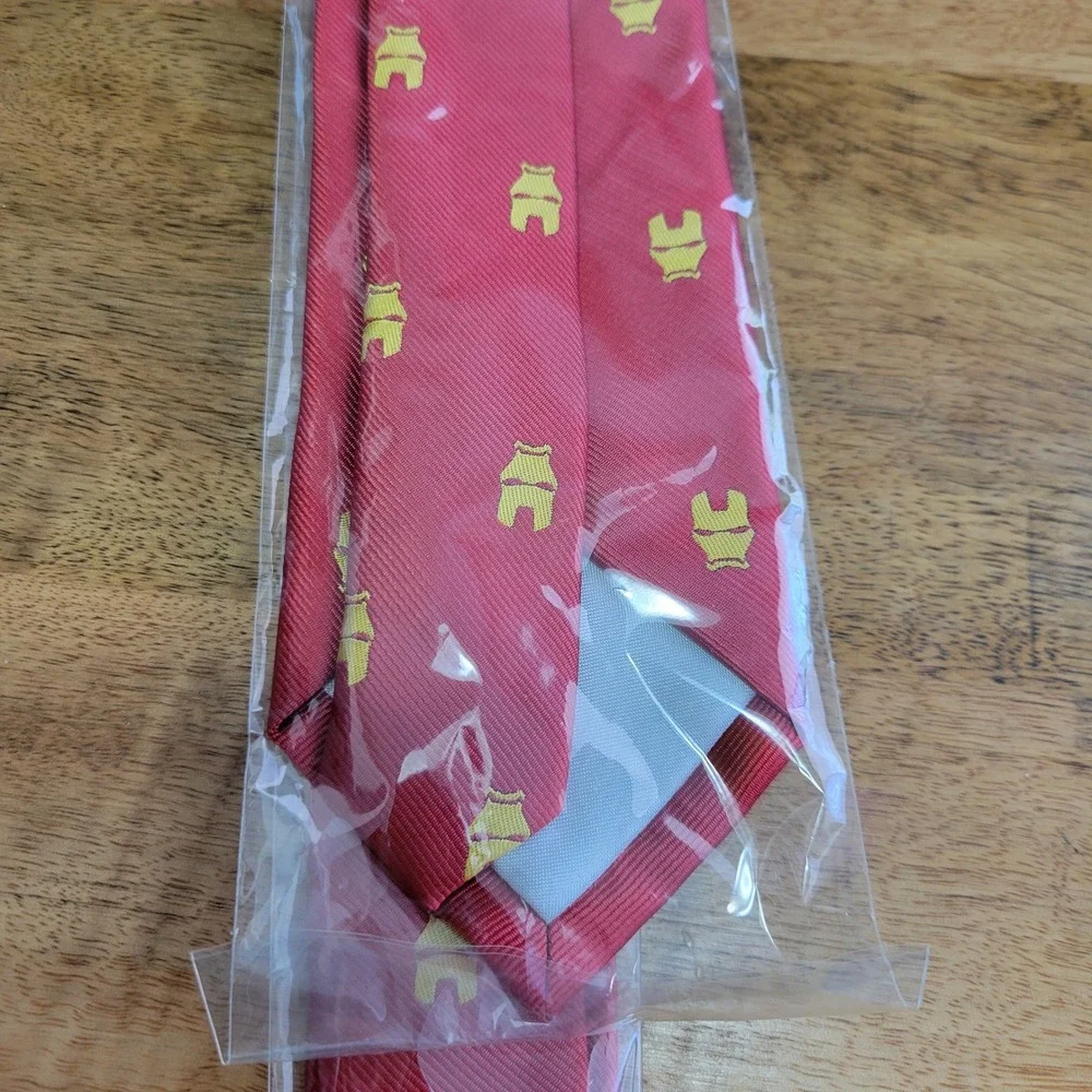 Zenffo Iron Man Tie  Red Yellow Helmet Pattern Retro Movie Fan ZTP07